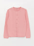 LC Waikiki Crew Neck Self Patterned Long Sleeve Girl Tricot Cardigan